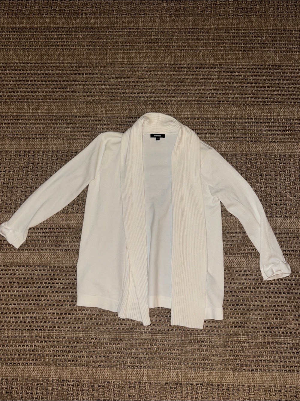 Premise Light Ivory Open-Front Women's Sweater Cardigan